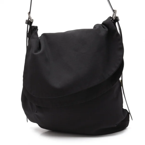 ヨウジヤマモト ファムYohji Yamamoto FEMME ウールギャバフラップショルダーバッグ 黒 K-117694_002