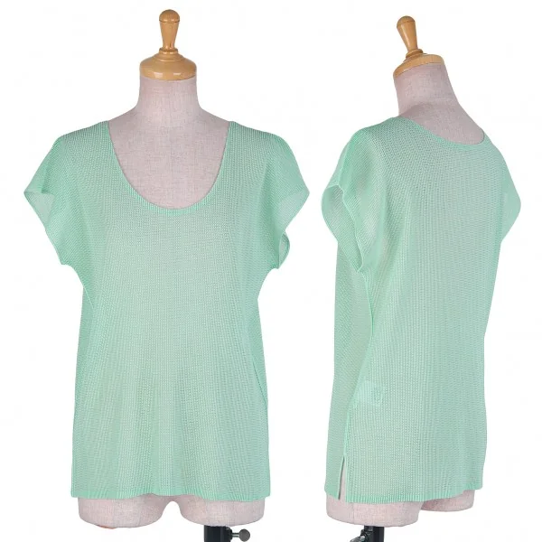 プリーツプリーズPLEATS PLEASE ネットノースリーブ ミントグリーン3