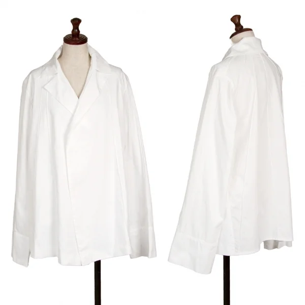 ヨウジヤマモト ファムYohji Yamamoto FEMMEデザインピンタックラップシャツ 白M K-117701_001