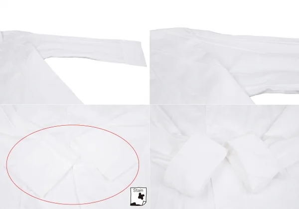 ヨウジヤマモト ファムYohji Yamamoto FEMMEデザインピンタックラップシャツ 白M K-117701_004