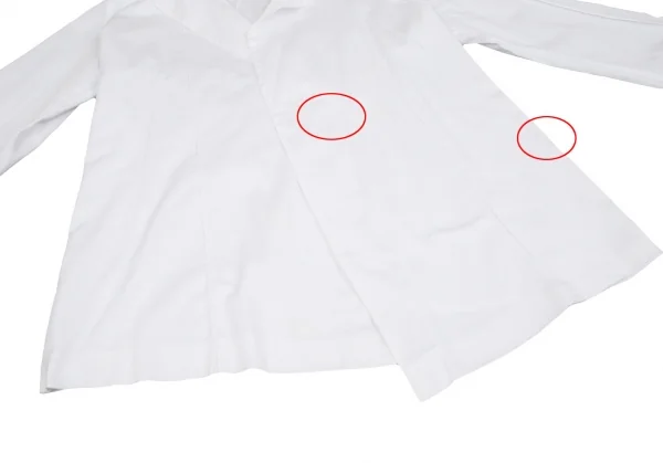 ヨウジヤマモト ファムYohji Yamamoto FEMMEデザインピンタックラップシャツ 白M K-117701_005