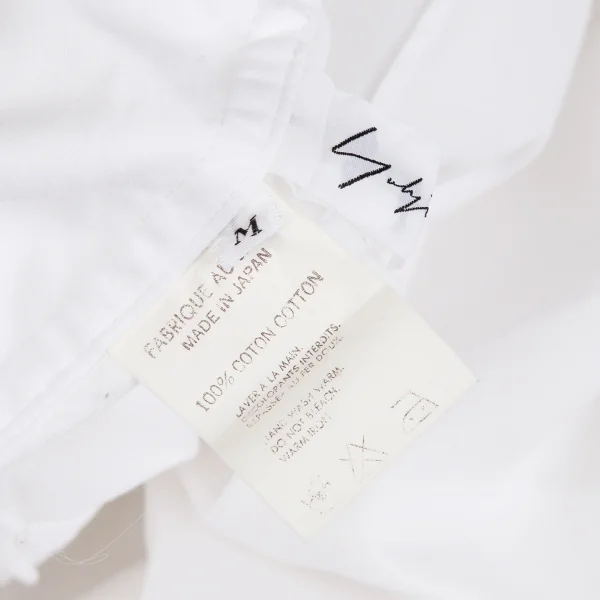 ヨウジヤマモト ファムYohji Yamamoto FEMMEデザインピンタックラップシャツ 白M K-117701_018