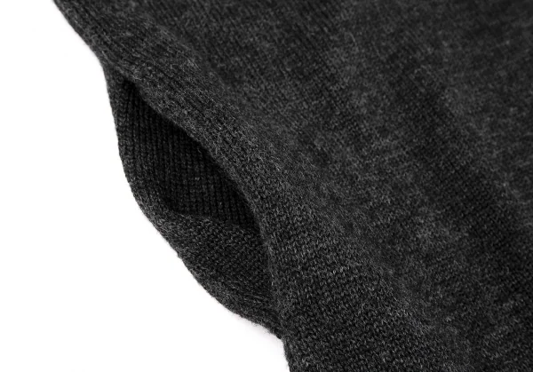 ヨウジヤマモト ファムYohji Yamamoto FEMMEヘンリーネックニットワンピース チャコールM K-117705_010