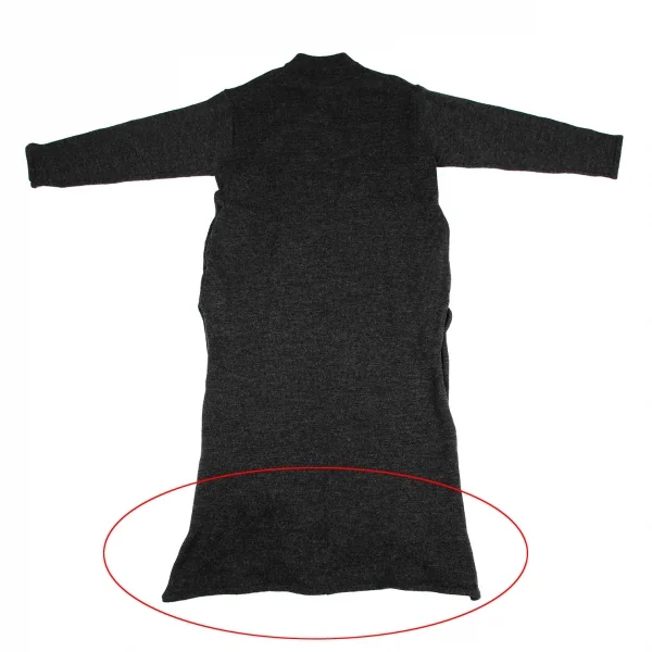 ヨウジヤマモト ファムYohji Yamamoto FEMMEヘンリーネックニットワンピース チャコールM K-117705_012