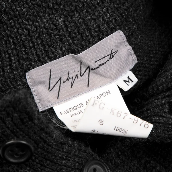 ヨウジヤマモト ファムYohji Yamamoto FEMMEヘンリーネックニットワンピース チャコールM K-117705_016