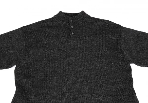 ヨウジヤマモト ファムYohji Yamamoto FEMMEヘンリーネックニットワンピース チャコールM K-117705_003
