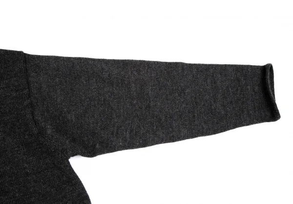 ヨウジヤマモト ファムYohji Yamamoto FEMMEヘンリーネックニットワンピース チャコールM K-117705_007