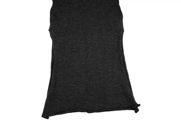 ヨウジヤマモト ファムYohji Yamamoto FEMMEヘンリーネックニットワンピース チャコールM K-117705_009