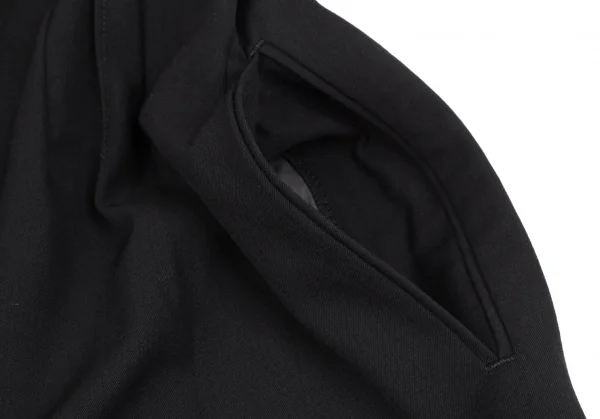 ヨウジヤマモト ファムYohji Yamamoto FEMME ウールギャバピンタックデザインアシンメトリージャケット 黒XS K-117706_010