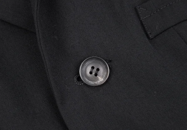 ヨウジヤマモト ファムYohji Yamamoto FEMME ウールギャバピンタックデザインアシンメトリージャケット 黒XS K-117706_005