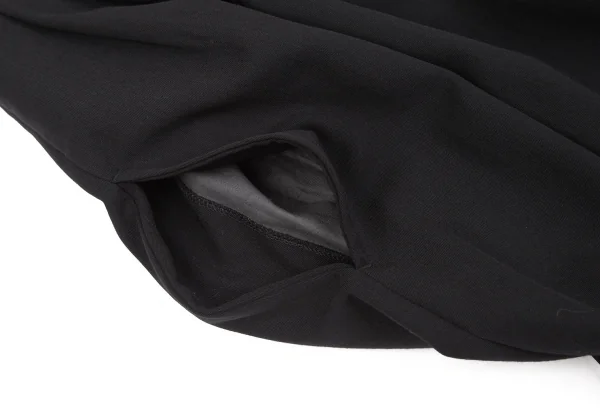 ヨウジヤマモト ファムYohji Yamamoto FEMME ウールギャバツータックワイドパンツ 黒XS K-117707_003