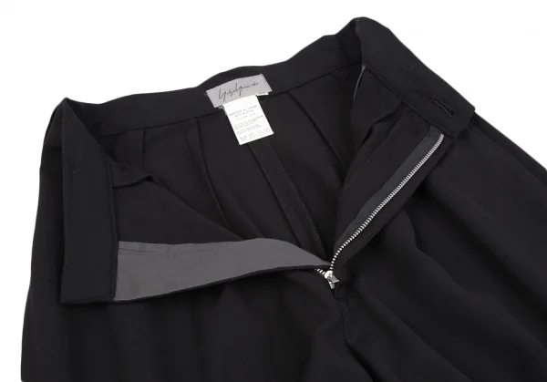 ヨウジヤマモト ファムYohji Yamamoto FEMME ウールギャバツータックワイドパンツ 黒XS K-117707_005