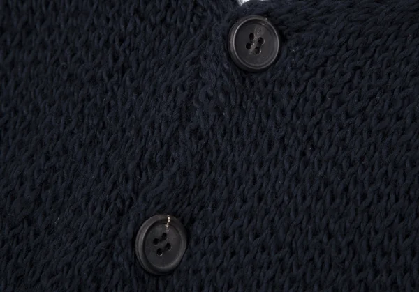 ヨウジヤマモト プールオムYohji Yamamoto POUR HOMME コットンローゲージニットベスト 紺3 K-117715_003