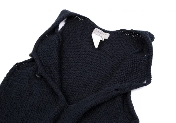 ヨウジヤマモト プールオムYohji Yamamoto POUR HOMME コットンローゲージニットベスト 紺3 K-117715_004