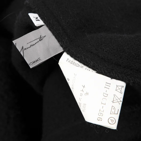 ヨウジヤマモト プールオムYohji Yamamoto POUR HOMMEシャギーウールチャイナボタンコート 黒M K-117716_013