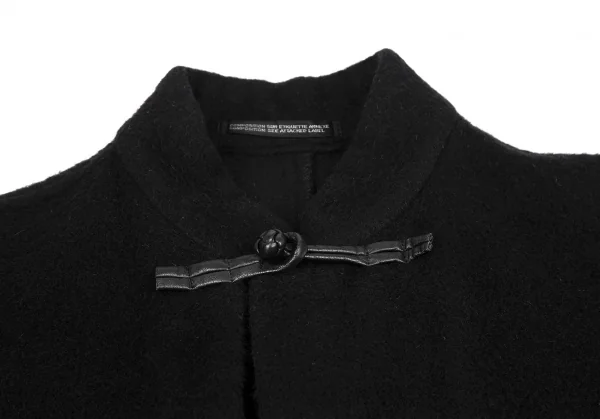ヨウジヤマモト プールオムYohji Yamamoto POUR HOMMEシャギーウールチャイナボタンコート 黒M K-117716_003