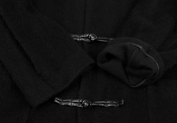 ヨウジヤマモト プールオムYohji Yamamoto POUR HOMMEシャギーウールチャイナボタンコート 黒M K-117716_006