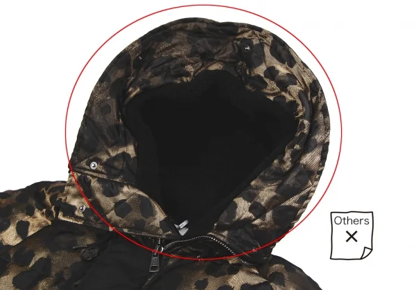 モンクレールMONCLER Zakura Giubbotto レオパード織りフードポンチョダウンジャケット ゴールド黒1 K-117717_004