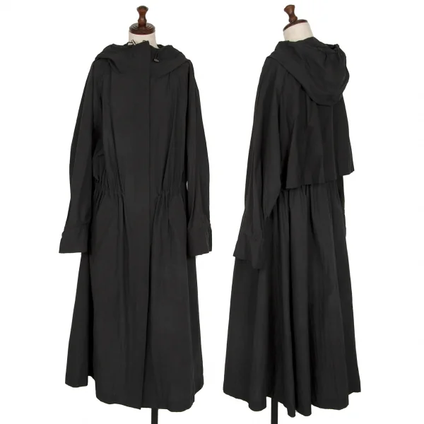 リムアークRIM.ARK ウエストシャーリングナイロンコットンフーディーコート 黒Free K-117719_001