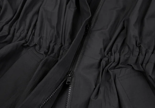 リムアークRIM.ARK ウエストシャーリングナイロンコットンフーディーコート 黒Free K-117719_012