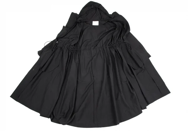 リムアークRIM.ARK ウエストシャーリングナイロンコットンフーディーコート 黒Free K-117719_013