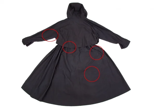 リムアークRIM.ARK ウエストシャーリングナイロンコットンフーディーコート 黒Free K-117719_014