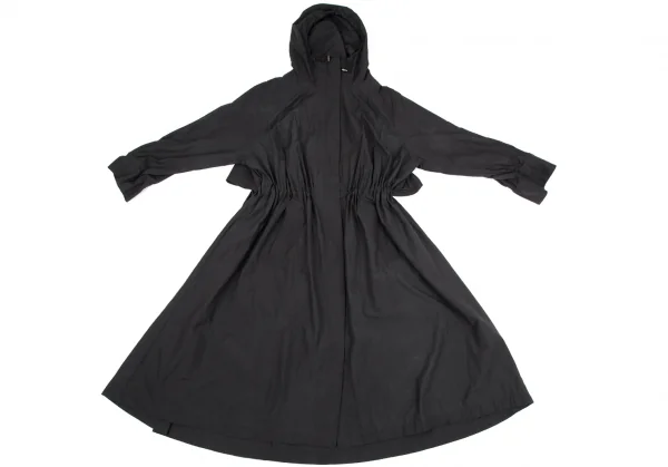 リムアークRIM.ARK ウエストシャーリングナイロンコットンフーディーコート 黒Free K-117719_002