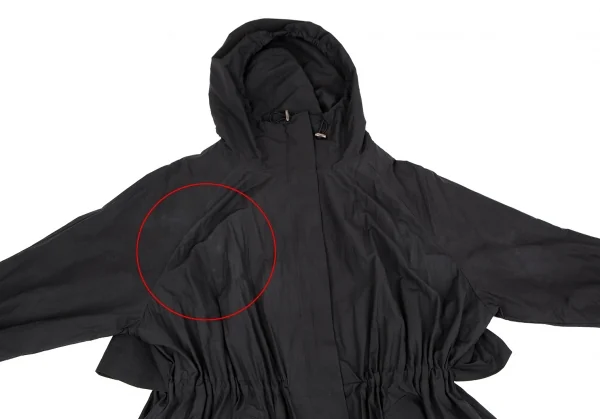 リムアークRIM.ARK ウエストシャーリングナイロンコットンフーディーコート 黒Free K-117719_003