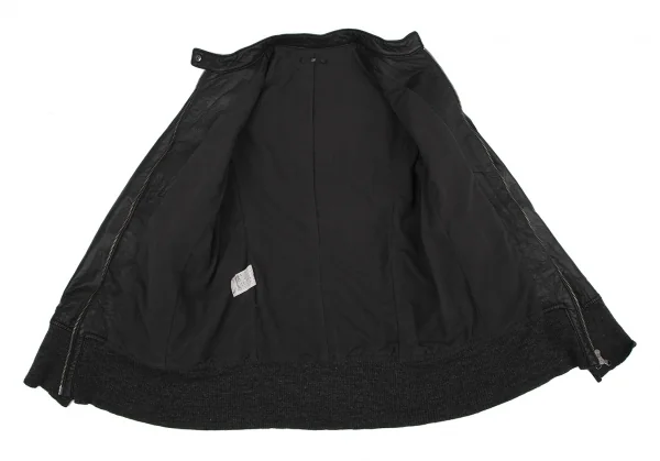 エストネーションESTNATION ラムレザーシングルジャケット 黒F K-117723_010