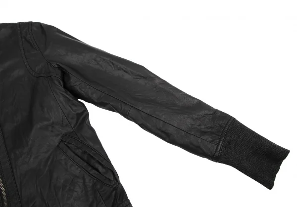 エストネーションESTNATION ラムレザーシングルジャケット 黒F K-117723_005