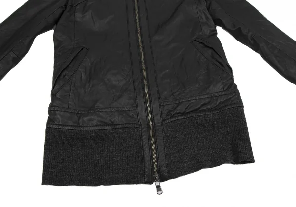 エストネーションESTNATION ラムレザーシングルジャケット 黒F K-117723_007