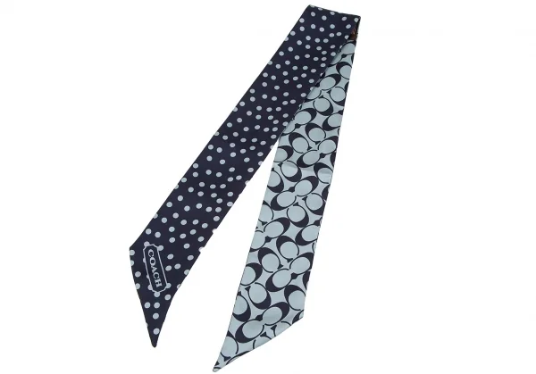 コーチCOACH シグニチャードットシルクスカーフ 紺 K-117738_002