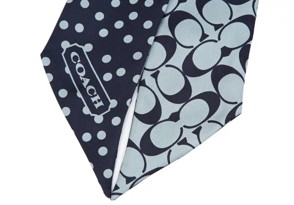 コーチCOACH シグニチャードットシルクスカーフ 紺 K-117738_003