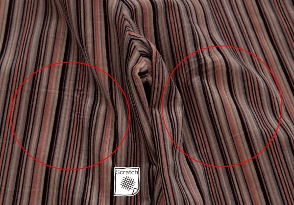 エンポリオアルマーニEMPORIO ARMANI マルチストライプコーデュロイパンツ モカピンク黒36 K-117760_011