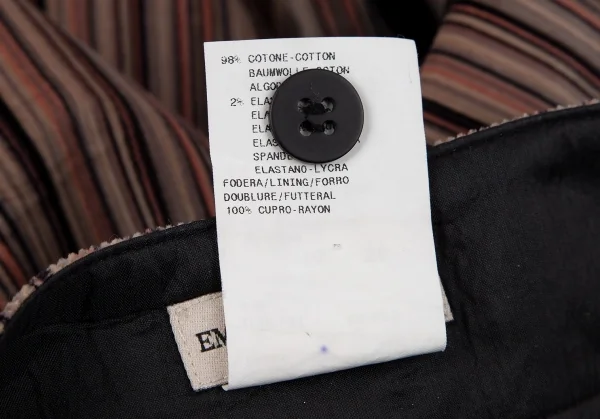 エンポリオアルマーニEMPORIO ARMANI マルチストライプコーデュロイパンツ モカピンク黒36 K-117760_013