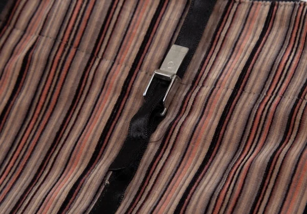 エンポリオアルマーニEMPORIO ARMANI マルチストライプコーデュロイパンツ モカピンク黒36 K-117760_003