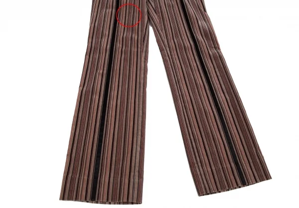 エンポリオアルマーニEMPORIO ARMANI マルチストライプコーデュロイパンツ モカピンク黒36 K-117760_006