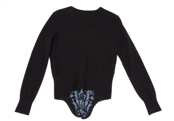 ヴィヴィアンウエストウッド レッドレーベルVivienne Westwood Red Label カーブ柄織りニットカーディガン 黒水色2 K-117769_010