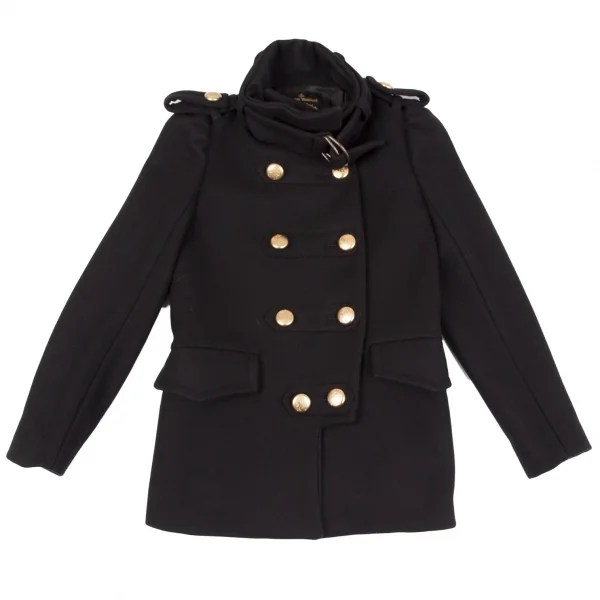 ヴィヴィアンウエストウッド アングロマニアVivienne Westwood ANGLOMANIA メルトンナポレオンジャケット 黒38 K-117772_002