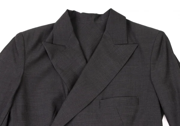 ヨウジヤマモト ファムYohji Yamamoto FEMME ウールポリカッティング変形ジャケット グレー2 K-117777_003