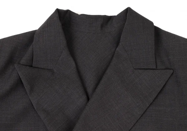 ヨウジヤマモト ファムYohji Yamamoto FEMME ウールポリカッティング変形ジャケット グレー2 K-117777_004