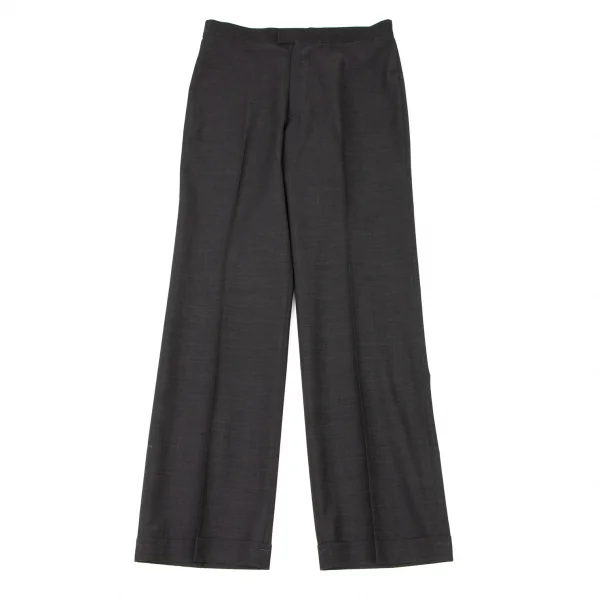 ヨウジヤマモト ファムYohji Yamamoto FEMME ウールポリ裾ダブルスラックス グレー2 K-117778_001