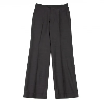 ヨウジヤマモト ファムYohji Yamamoto FEMME ウールポリ裾ダブルスラックス グレー