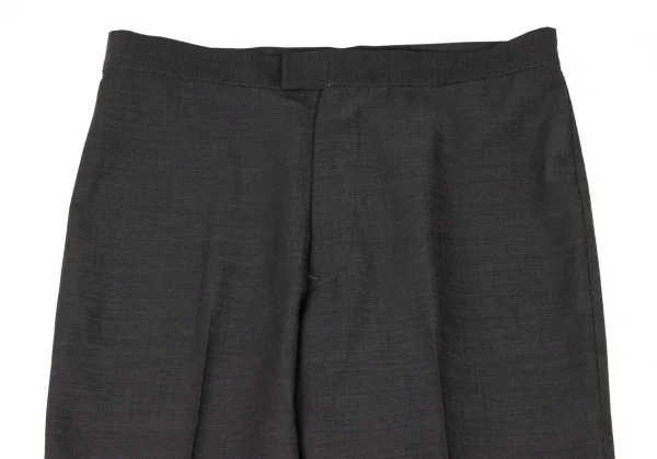 ヨウジヤマモト ファムYohji Yamamoto FEMME ウールポリ裾ダブルスラックス グレー2 K-117778_002