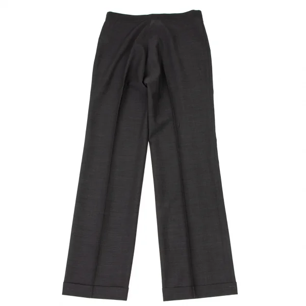 ヨウジヤマモト ファムYohji Yamamoto FEMME ウールポリ裾ダブルスラックス グレー2 K-117778_007