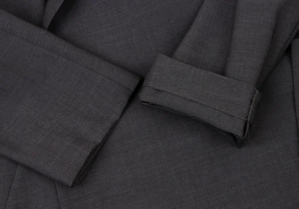ヨウジヤマモト ファムYohji Yamamoto FEMME ウールポリカッティング変形セットアップスーツ グレー2 K-117779_007