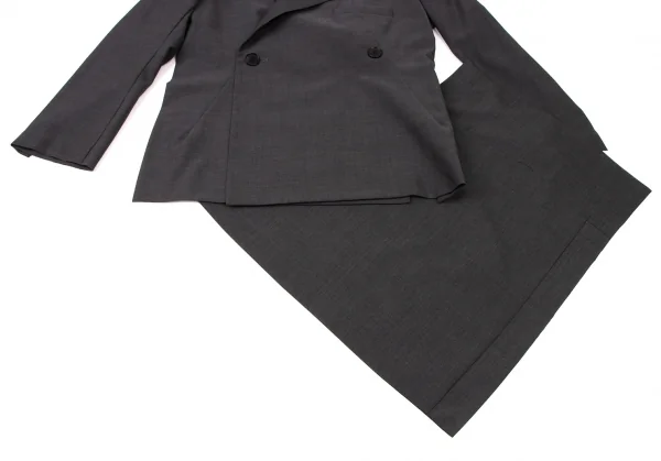 ヨウジヤマモト ファムYohji Yamamoto FEMME ウールポリカッティング変形セットアップスーツ グレー2 K-117779_009