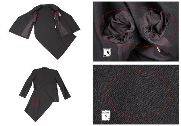 ヨウジヤマモト ファムYohji Yamamoto FEMME ウールポリカッティング変形セットアップスーツ グレー2 K-117779_011