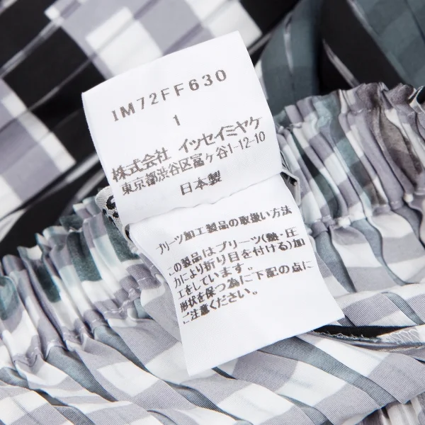 イッセイミヤケISSEY MIYAKE プリントプリーツワイドパンツ グレー黒他1 K-117801_013