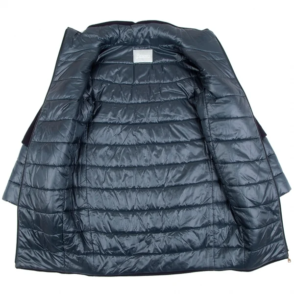 ヘルノHERNO キルティング切替中綿ウールコート 紺12A K-117817_012